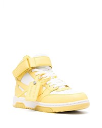 gelbe hohe Sneakers aus Leder von Off-White