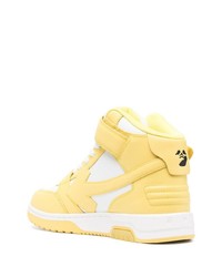 gelbe hohe Sneakers aus Leder von Off-White