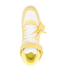 gelbe hohe Sneakers aus Leder von Off-White