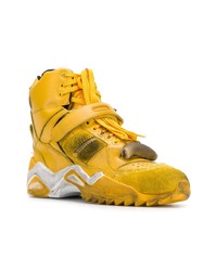 gelbe hohe Sneakers aus Leder von Maison Margiela
