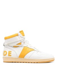 gelbe hohe Sneakers aus Leder von Rhude