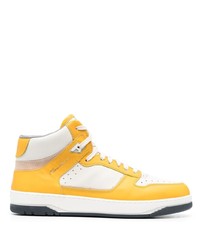 gelbe hohe Sneakers aus Leder von Santoni