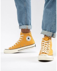 gelbe hohe Sneakers aus Segeltuch
