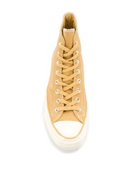 gelbe hohe Sneakers aus Segeltuch von Converse