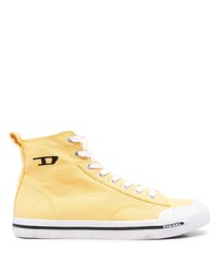 gelbe hohe Sneakers aus Segeltuch von Diesel
