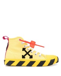 gelbe hohe Sneakers aus Segeltuch von Off-White