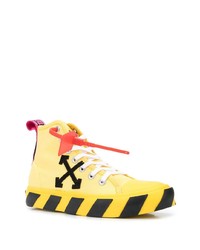 gelbe hohe Sneakers aus Segeltuch von Off-White