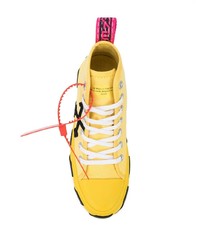 gelbe hohe Sneakers aus Segeltuch von Off-White