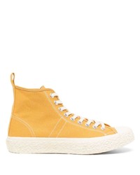 gelbe hohe Sneakers aus Segeltuch von YMC