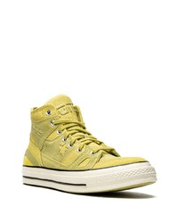 gelbe hohe Sneakers aus Wildleder von Converse