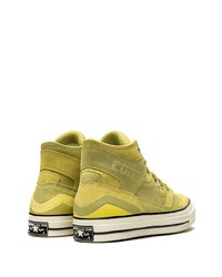 gelbe hohe Sneakers aus Wildleder von Converse