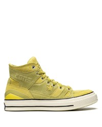 gelbe hohe Sneakers aus Wildleder von Converse