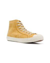 gelbe hohe Sneakers aus Wildleder von YMC