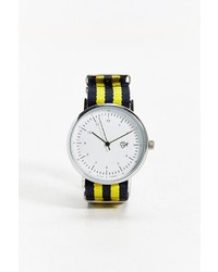 gelbe horizontal gestreifte Uhr