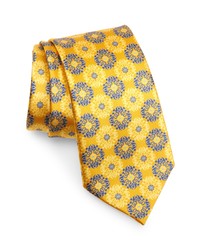 gelbe Krawatte mit Blumenmuster