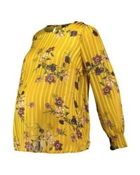 gelbe Langarmbluse mit Blumenmuster von New Look