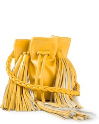 gelbe Leder Beuteltasche von Sara Battaglia
