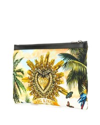 gelbe Leder Clutch Handtasche von Dolce & Gabbana