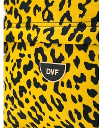 gelbe Leder Clutch mit Leopardenmuster von Dvf Diane Von Furstenberg