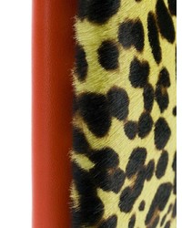 gelbe Leder Clutch mit Leopardenmuster von Marni