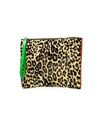 gelbe Leder Clutch mit Leopardenmuster von Marni