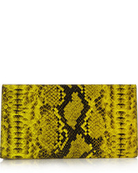 gelbe Leder Clutch mit Schlangenmuster von Stella McCartney