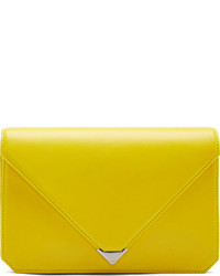 gelbe Leder Clutch von Alexander Wang