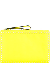 gelbe Leder Clutch von Valentino