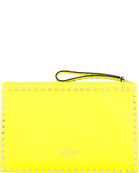 gelbe Leder Clutch von Valentino
