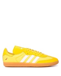 gelbe Leder niedrige Sneakers von adidas