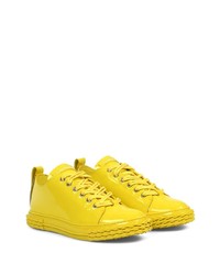 gelbe Leder niedrige Sneakers von Giuseppe Zanotti