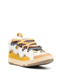 gelbe Leder niedrige Sneakers von Lanvin