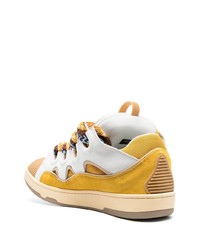 gelbe Leder niedrige Sneakers von Lanvin