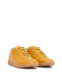 gelbe Leder niedrige Sneakers von Maison Margiela