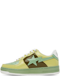 gelbe Leder niedrige Sneakers von BAPE