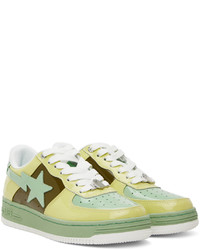 gelbe Leder niedrige Sneakers von BAPE