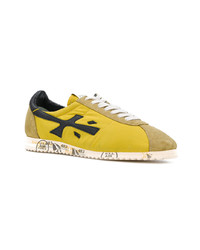gelbe Leder niedrige Sneakers von Premiata