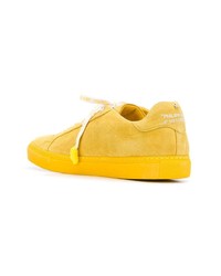 gelbe Leder niedrige Sneakers von Philipp Plein