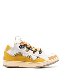 gelbe Leder niedrige Sneakers von Lanvin