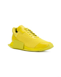 gelbe Leder niedrige Sneakers von Adidas By Rick Owens