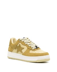 gelbe Leder niedrige Sneakers von A Bathing Ape