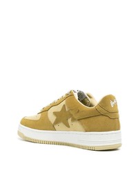 gelbe Leder niedrige Sneakers von A Bathing Ape