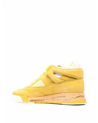 gelbe Leder niedrige Sneakers von Maison Margiela