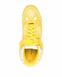 gelbe Leder niedrige Sneakers von Maison Margiela