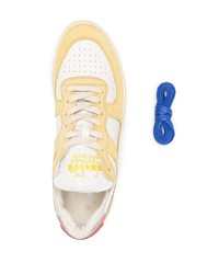 gelbe Leder niedrige Sneakers von Diadora