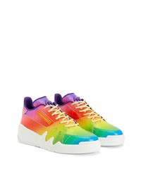 gelbe Leder niedrige Sneakers von Giuseppe Zanotti