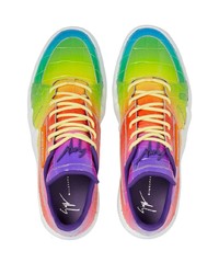 gelbe Leder niedrige Sneakers von Giuseppe Zanotti