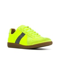 gelbe Leder niedrige Sneakers von Maison Margiela