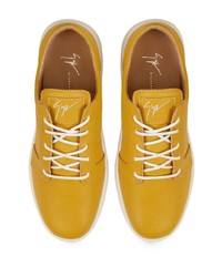 gelbe Leder niedrige Sneakers von Giuseppe Zanotti