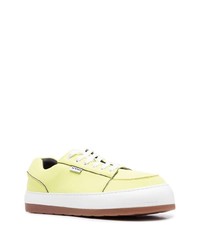 gelbe Leder niedrige Sneakers von Sunnei